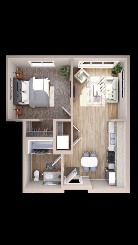 Adara at SeaTac Apartments A9 3D Floor Plan